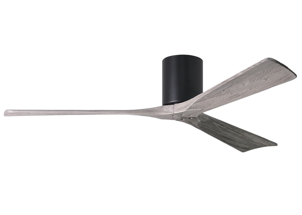 Matthews Fans-IR3H-BK-BW-60-Irene - 3 Blade Ceiling Fan In Contemporary Transitional Style-10 Inches Tall and 60 Inches Wide   Matte Black Finish with Barn Wood Tone Blade Finish