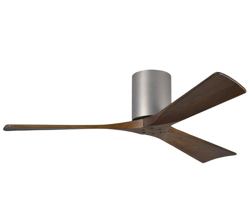 Matthews Fans-IR3H-BN-WA-52-Irene - 3 Blade Ceiling Fan In Contemporary Transitional Style-10 Inches Tall and 52 Inches Wide   Brushed Nickel Finish