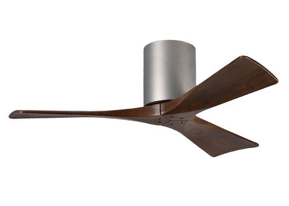 Matthews Fans-IR3H-BN-WA-60-Irene - 3 Blade Ceiling Fan In Contemporary Transitional Style-10 Inches Tall and 60 Inches Wide   Brushed Nickel Finish with Walnut Tone Blade Finish