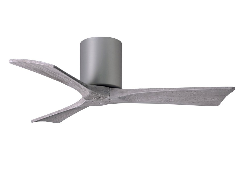 Matthews Fans-IR3H-BN-BW-42-Irene - 3 Blade Ceiling Fan In Contemporary Transitional Style-10 Inches Tall and 42 Inches Wide Brushed Nickel  Brushed Nickel Finish with Barn Wood Tone Blade Finish