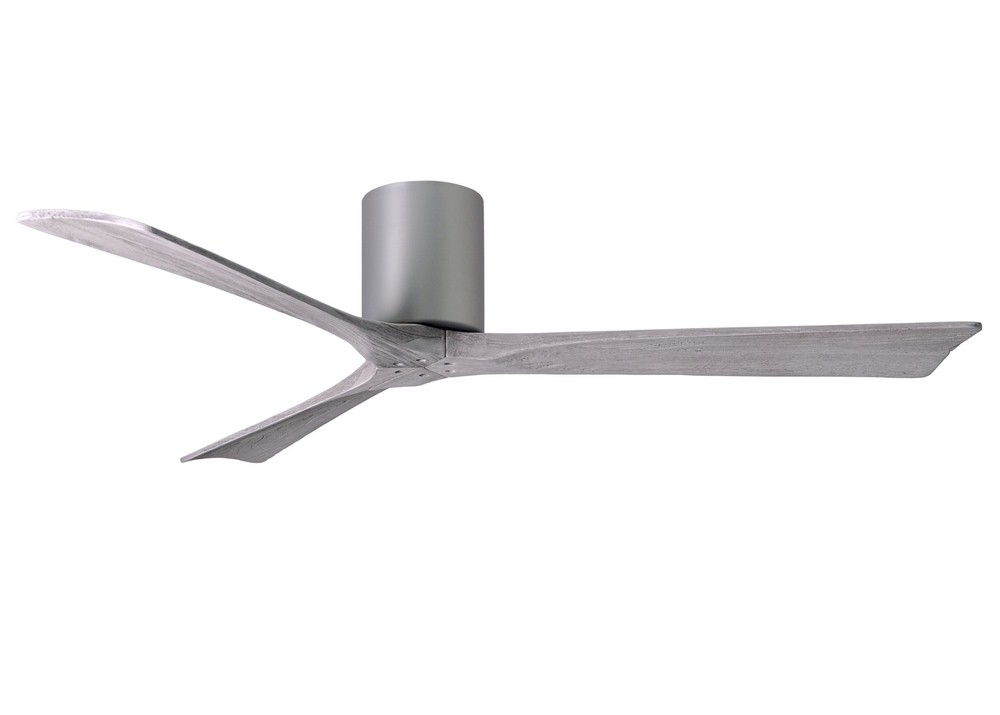 Matthews Fans-IR3H-BN-BW-60-Irene - 3 Blade Ceiling Fan In Contemporary Transitional Style-10 Inches Tall and 60 Inches Wide   Brushed Nickel Finish with Barn Wood Tone Blade Finish