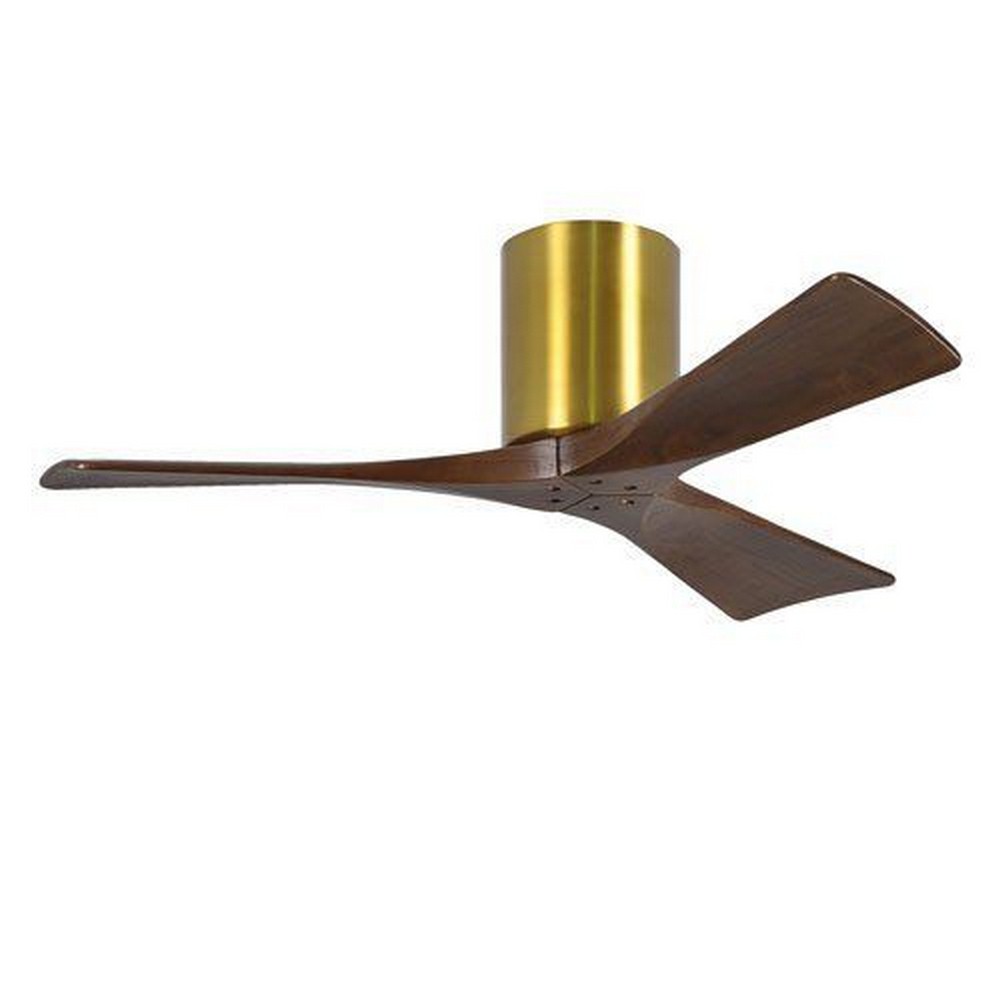 Matthews Fans-IR3H-BRBR-WA-60-Irene - 3 Blade Ceiling Fan In Contemporary Transitional Style-10 Inches Tall and 60 Inches Wide   Brushed Brass Finish with Walnut Tone Blade Finish