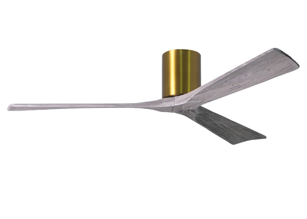 Matthews Fans-IR3H-BRBR-BW-60-Irene - 3 Blade Ceiling Fan In Contemporary Transitional Style-10 Inches Tall and 60 Inches Wide   Brushed Brass Finish with Barn Wood Tone Blade Finish