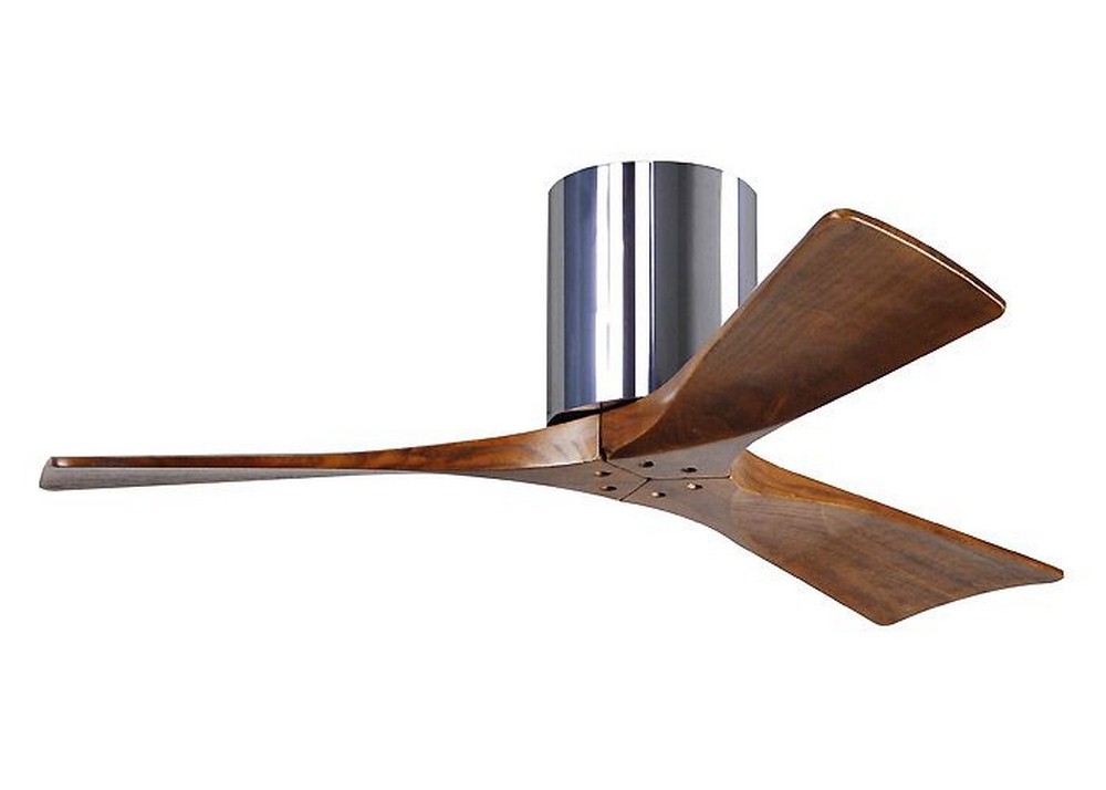 Matthews Fans-IR3H-CR-WA-60-Irene - 3 Blade Ceiling Fan In Contemporary Transitional Style-10 Inches Tall and 60 Inches Wide   Polished Chrome Finish with Walnut Tone Blade Finish