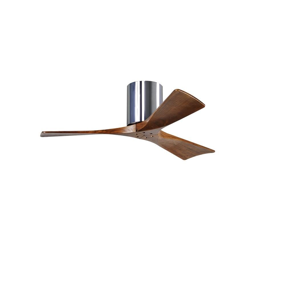Matthews Fans-IR3H-CR-BW-42-Irene - 3 Blade Ceiling Fan In Contemporary Transitional Style-10 Inches Tall and 42 Inches Wide Chrome  Polished Chrome Finish with Barn Wood Tone Blade Finish
