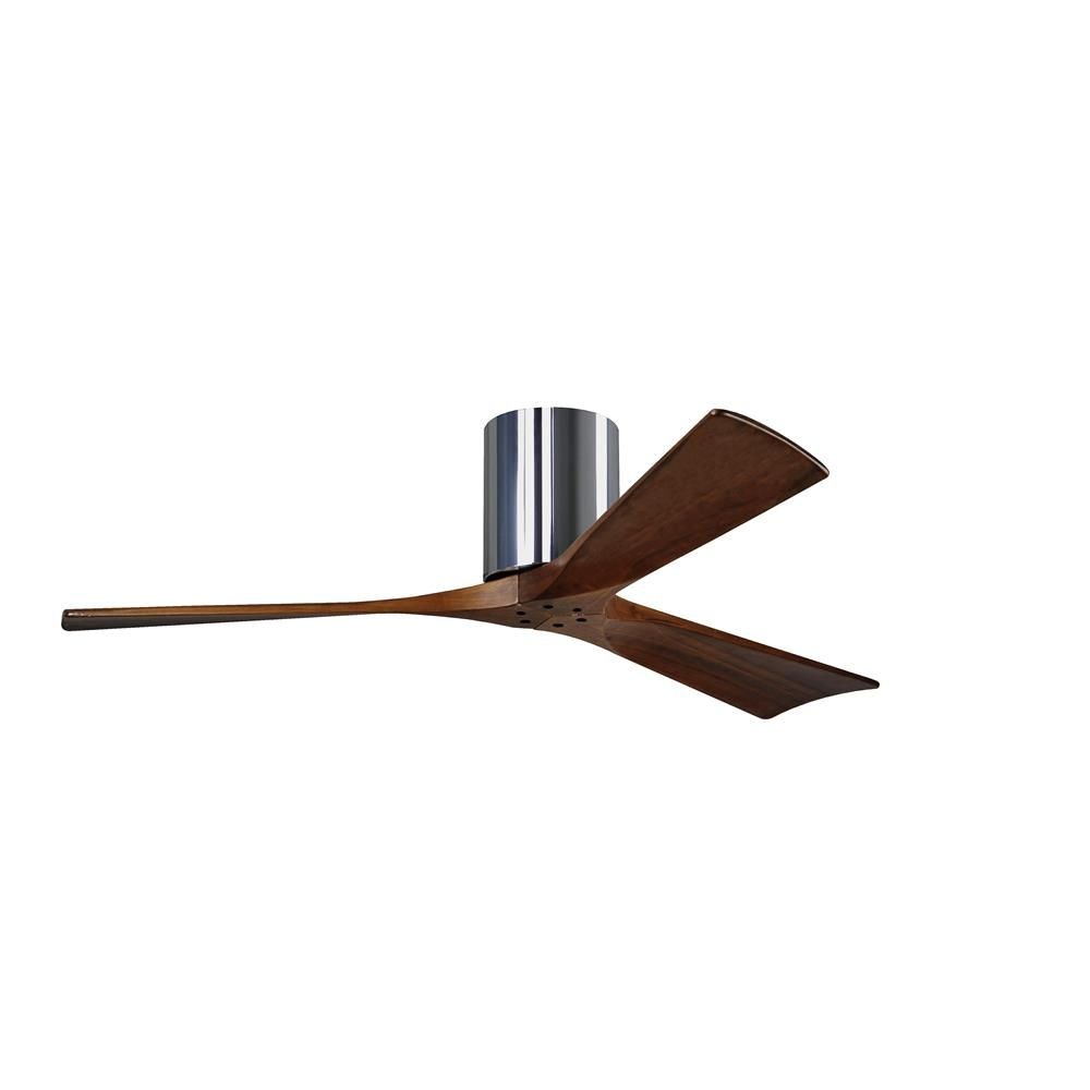 Matthews Fans-IR3H-CR-BW-52-Irene - 3 Blade Ceiling Fan In Contemporary Transitional Style-10 Inches Tall and 52 Inches Wide   Polished Chrome Finish with Barn Wood Tone Blade Finish