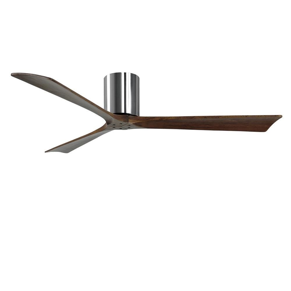 Matthews Fans-IR3H-CR-BW-60-Irene - 3 Blade Ceiling Fan In Contemporary Transitional Style-10 Inches Tall and 60 Inches Wide   Polished Chrome Finish with Barn Wood Tone Blade Finish