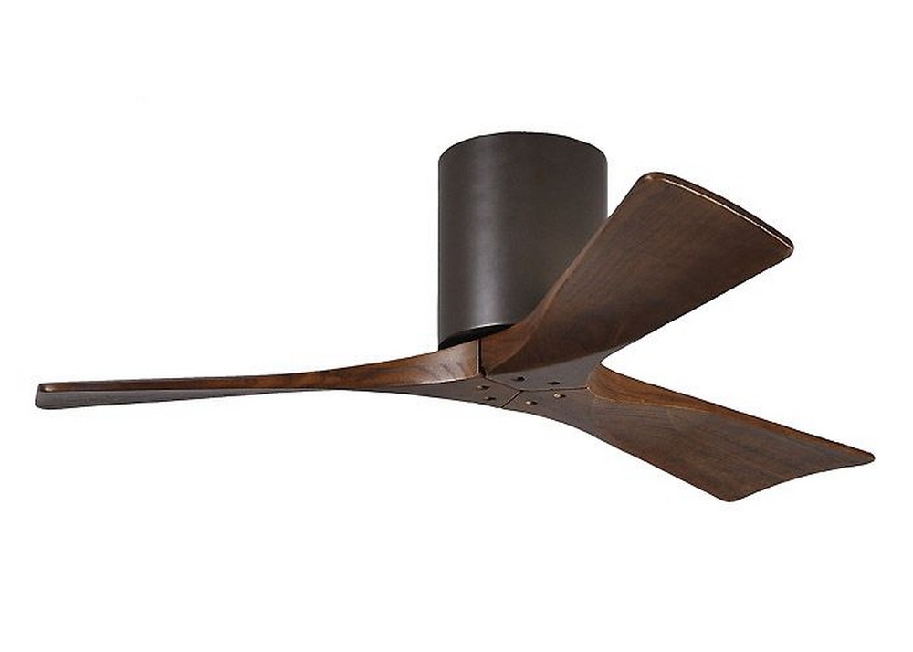 Matthews Fans-IR3H-TB-WA-60-Irene - 3 Blade Ceiling Fan In Contemporary Transitional Style-10 Inches Tall and 60 Inches Wide   Textured Bronze Finish with Walnut Tone Blade Finish