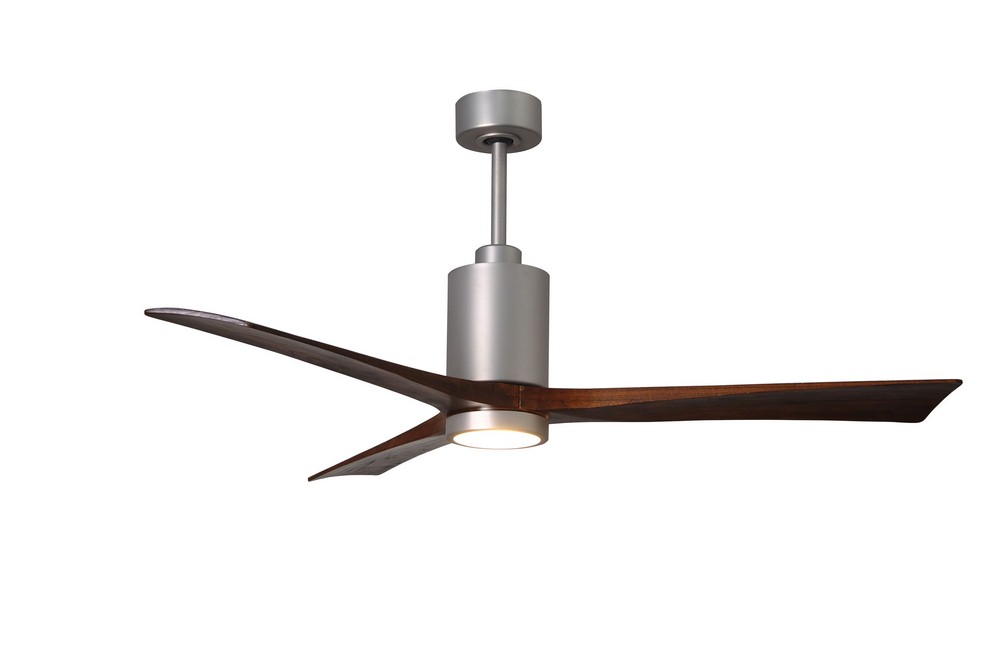 Matthews Fans-PA3-BN-WA-42-Patricia-3 - 42 Inch Ceiling Fan Light Kit   Brushed Nickel Finish with Walnut Tone Blade Finish with Frosted Glass