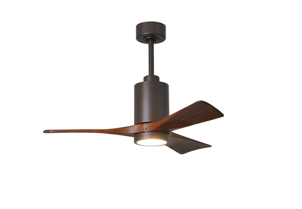 Matthews Fans-PA3-TB-WA-42-Patricia-3 - 42 Inch Ceiling Fan Light Kit   Textured Bronze Finish with Walnut Tone Blade Finish with Frosted Glass
