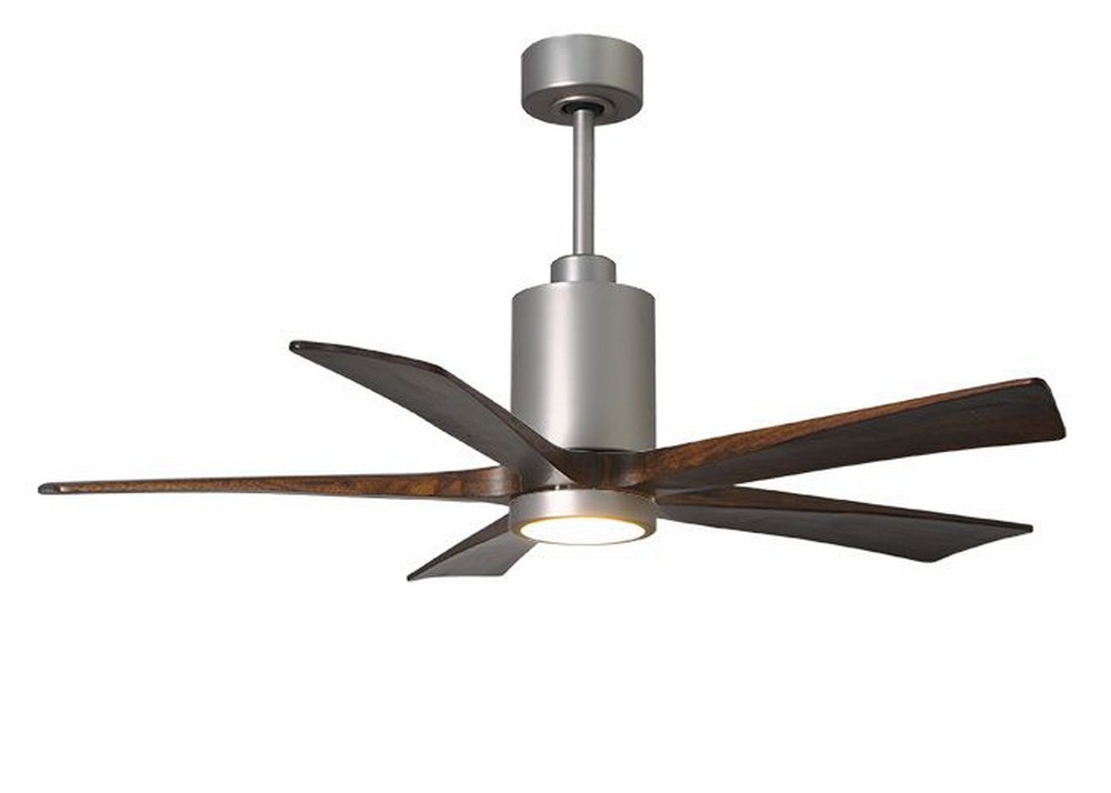 Matthews Fans-PA5-BN-BW-52-Patricia-5 - 52 Inch Ceiling Fan Light Kit   Brushed Nickel Finish with Barn Wood Tone Blade Finish with Frosted Glass