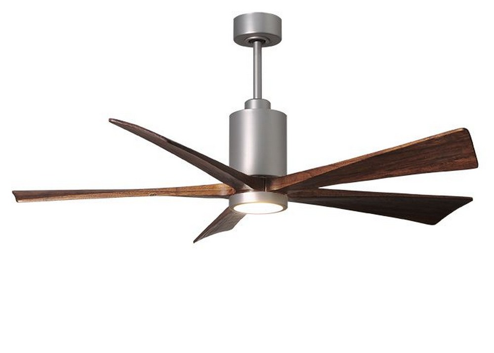 Matthews Fans-PA5-BN-BW-60-Patricia-5 - 60 Inch Ceiling Fan Light Kit   Brushed Nickel Finish with Barn Wood Tone Blade Finish with Frosted Glass