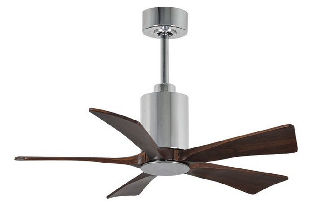 Matthews Fans-PA5-CR-BW-52-Patricia-5 - 52 Inch Ceiling Fan Light Kit   Polished Chrome Finish with Barn Wood Tone Blade Finish with Frosted Glass