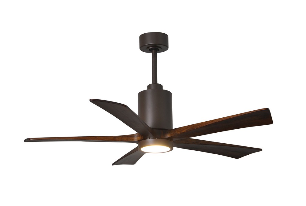 Matthews Fans-PA5-TB-WA-42-Patricia-5 - 42 Inch Ceiling Fan Light Kit   Textured Bronze Finish with Walnut Tone Blade Finish with Frosted Glass