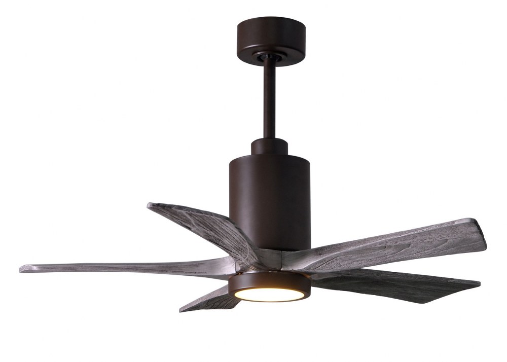 Matthews Fans-PA5-TB-BW-42-Patricia-5 - 42 Inch Ceiling Fan Light Kit   Textured Bronze Finish with Barn Wood Tone Blade Finish with Frosted Glass