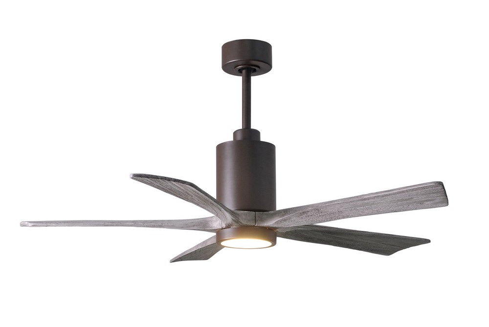 Matthews Fans-PA5-TB-BW-52-Patricia-5 - 52 Inch Ceiling Fan Light Kit   Textured Bronze Finish with Barn Wood Tone Blade Finish with Frosted Glass