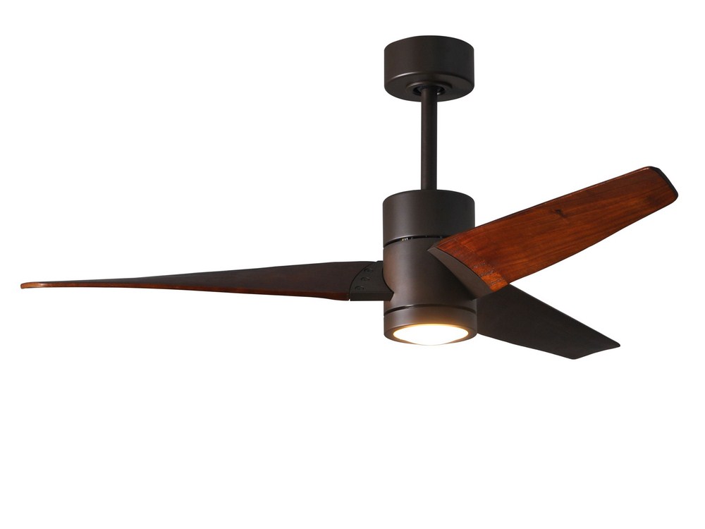 Matthews Fans-SJ-TB-WN-52-Super Janet 3-Blade 52 Inch Ceiling Fan with Light Kit In Contemporary and Transitional Style Textured Bronze Walnut Super Janet 3-Blade 52 Inch Ceiling Fan with Light Kit In Contemporary and Transitional Style