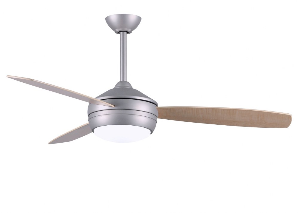 Matthews Fans-T24-BN-GAWA-52-T-24 3-Blade 52 Inch Ceiling Fan with Light Kit In Contemporary and Transitional Style Brushed Nickel Gray Ash/Walnut Matte Black Finish