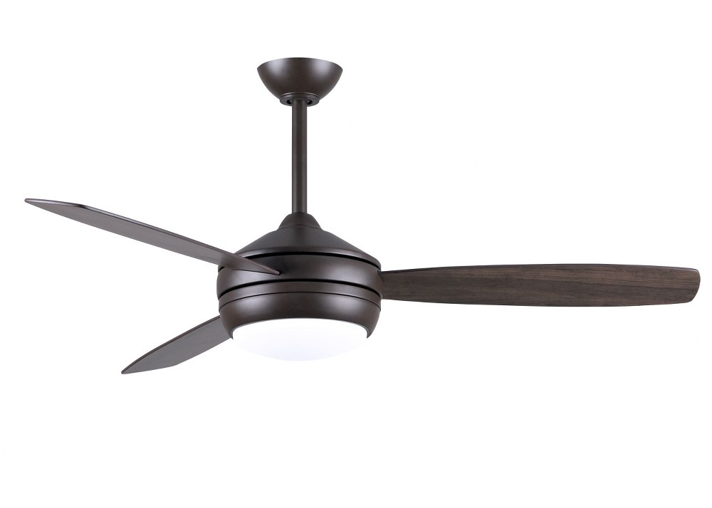 Matthews Fans-T24-TB-OOBK-52-T-24 3-Blade 52 Inch Ceiling Fan with Light Kit In Contemporary and Transitional Style Textured Bronze Old Oak/Matte Black Matte Black Finish