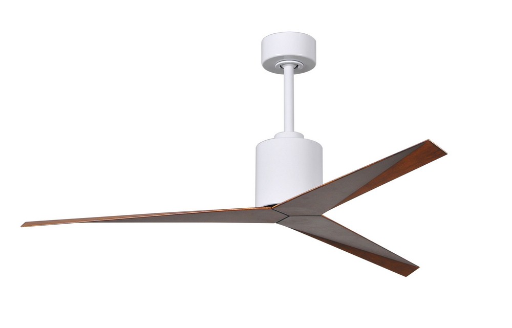 Matthews Fans-EK-WH-WN-Eliza-Ceiling Fan-56 Inches Wide by 12 Inches High   Gloss White Finish with Walnut Tone Blade Finish