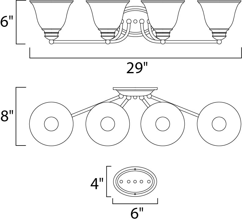 Maxim Lighting 2689MROI Malaga-4 Light Bath Vanity in Transitional style-29 - Picture 2 of 4