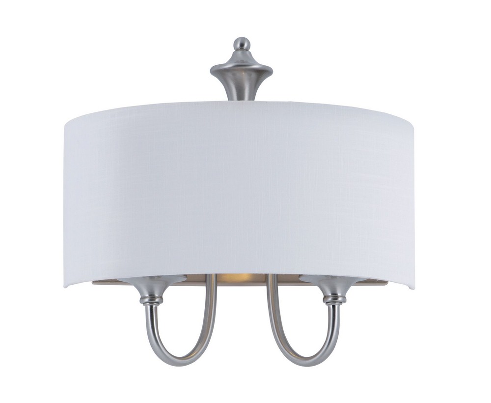 Maxim Lighting-10012WLSN-Bongo-One Light Wall Sconce-14 Inches wide by 13.5 inches high Satin Nickel  Satin Nickel Finish with White Linen Shade