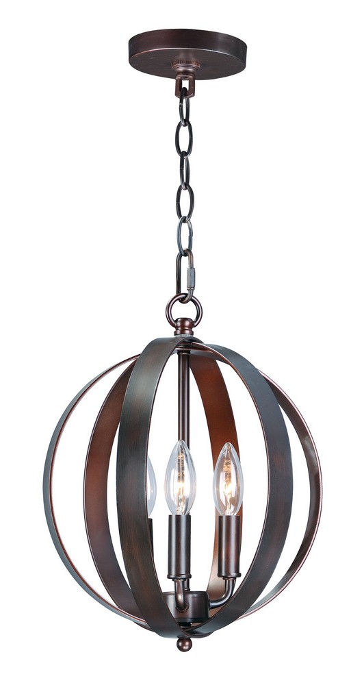 Maxim Lighting-10030OI-Provident-Three Light Pendant-12 Inches wide by 14.5 inches high Oil Rubbed Bronze  Satin Nickel Finish