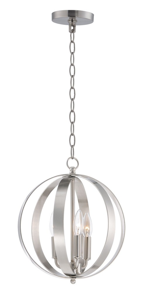 Maxim Lighting-10030SN-Provident-Three Light Pendant-12 Inches wide by 14.5 inches high Satin Nickel  Satin Nickel Finish