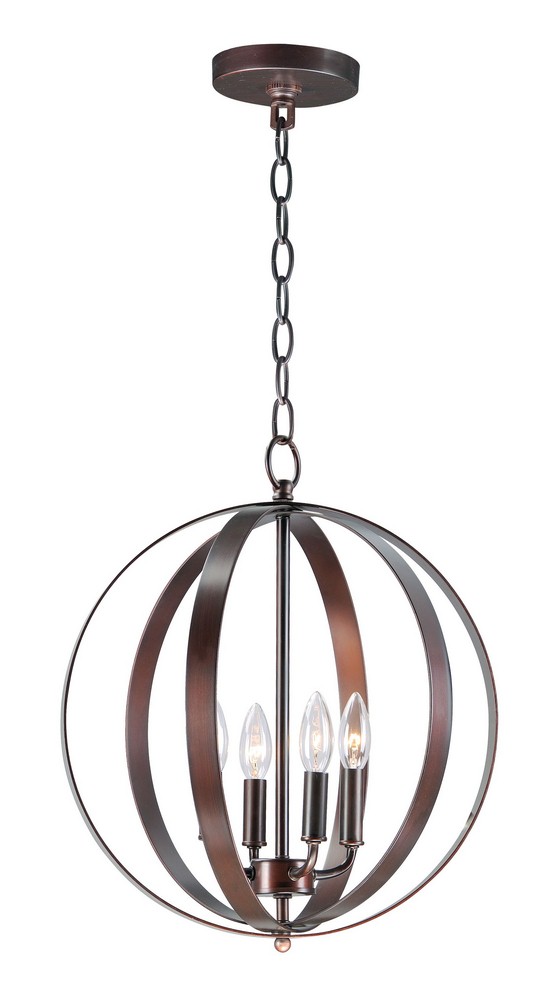 Maxim Lighting-10031OI-Provident-Four Light Pendant-16 Inches wide by 19 inches high Oil Rubbed Bronze  Satin Nickel Finish