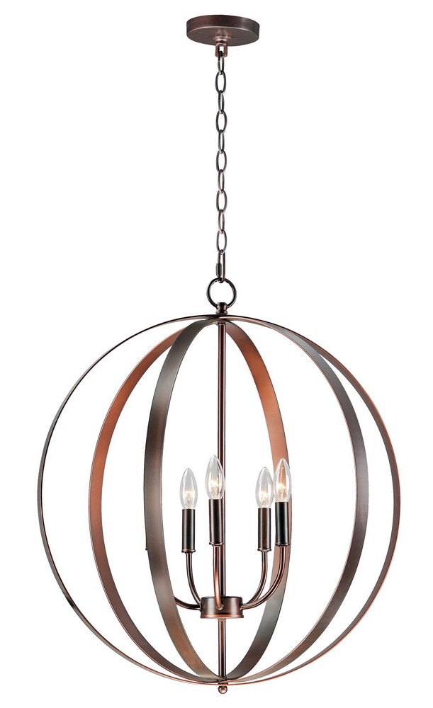 Maxim Lighting-10032OI-Provident-Five Light Pendant-24 Inches wide by 27 inches high Oil Rubbed Bronze  Satin Nickel Finish