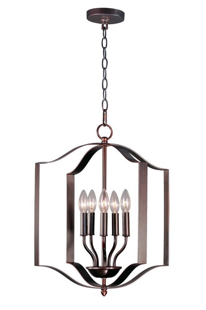 Maxim Lighting-10037OI-Provident-Five Light Pendant-18 Inches wide by 21 inches high Oil Rubbed Bronze  Satin Nickel Finish