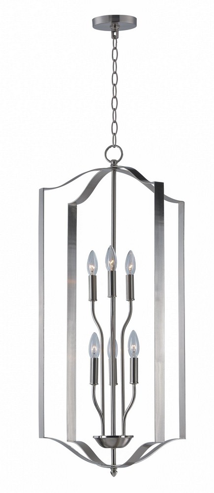 Maxim Lighting-10038SN-Provident-Six Light Pendant-18 Inches wide by 36 inches high Satin Nickel  Satin Nickel Finish