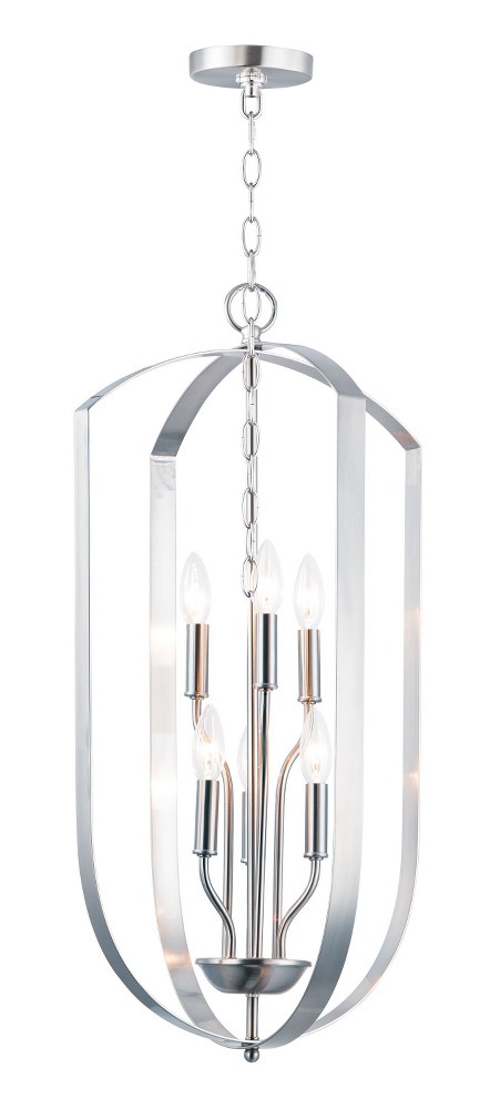 Maxim Lighting-10039SN-Provident-6 Light Chandelier-15 Inches wide by 30 inches high Satin Nickel  Oil Rubbed Bronze Finish