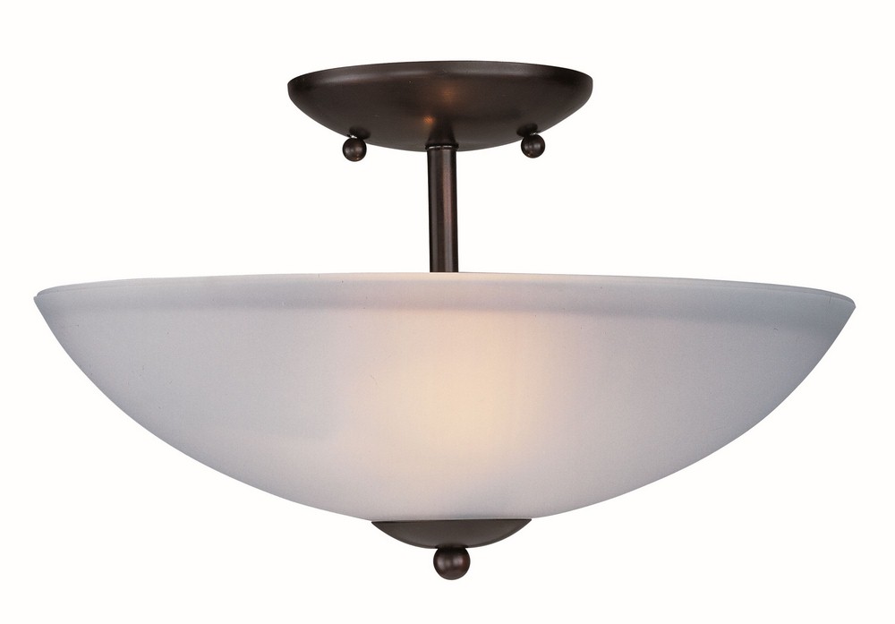 Maxim Lighting-10042FTOI-Logan-Two Light Semi-Flush Mount in Modern style-13 Inches wide by 8.5 inches high   Oil Rubbed Bronze Finish with Frosted Glass