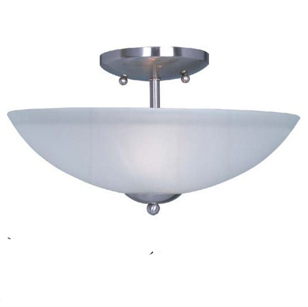 Maxim Lighting-10042FTSN-Logan-Two Light Semi-Flush Mount in Modern style-13 Inches wide by 8.5 inches high   Satin Nickel Finish with Frosted Glass