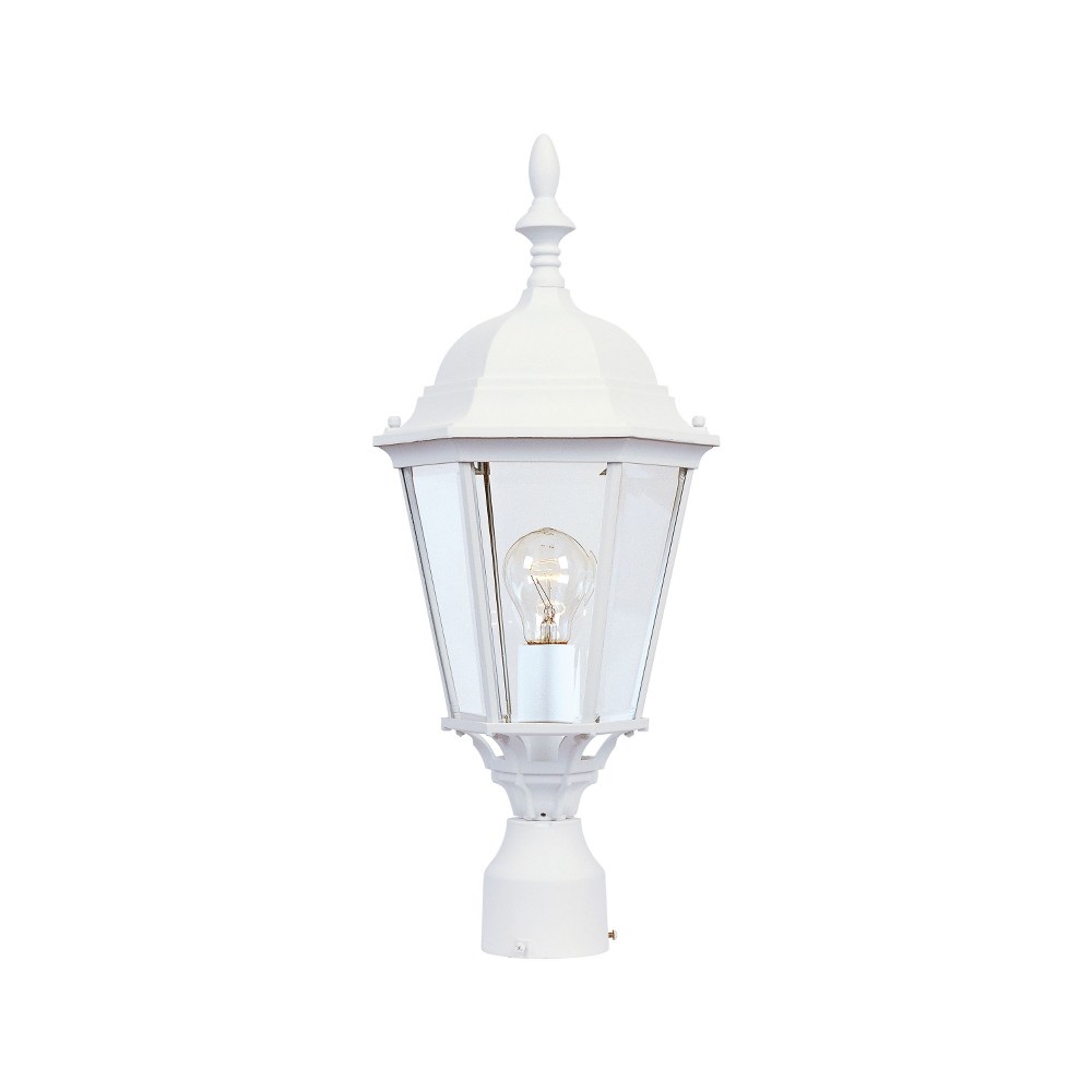 Maxim Lighting-1005WT-Westlake-One Light Outdoor Pole/Post Lantern in Mediterranean style-9.5 Inches wide by 21 inches high White  White Finish with Clear Glass