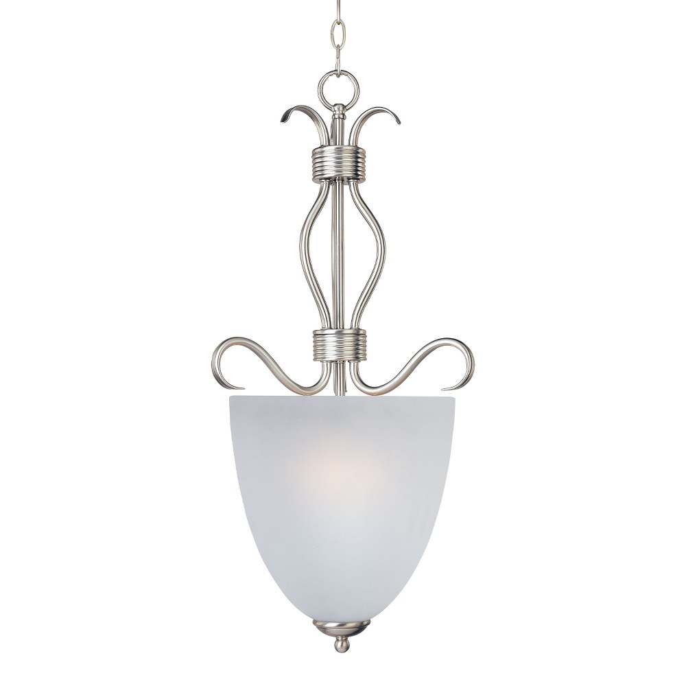 Maxim Lighting-10130FTSN-Basix-2 Light Entry Foyer in Contemporary style-13 Inches wide by 25.5 inches high   Satin Nickel Finish with Frosted Glass