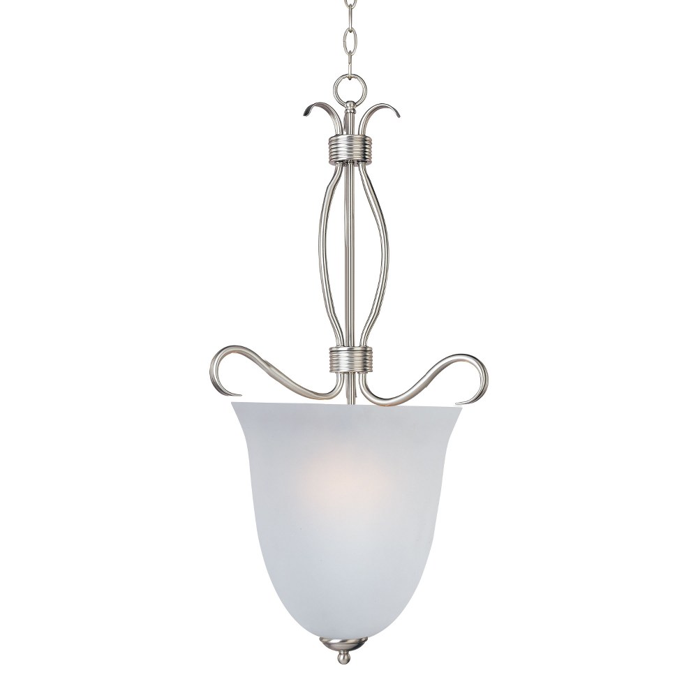 Maxim Lighting-10131FTSN-Basix-4 Light Entry Foyer in Contemporary style-14 Inches wide by 32 inches high   Satin Nickel Finish with Frosted Glass