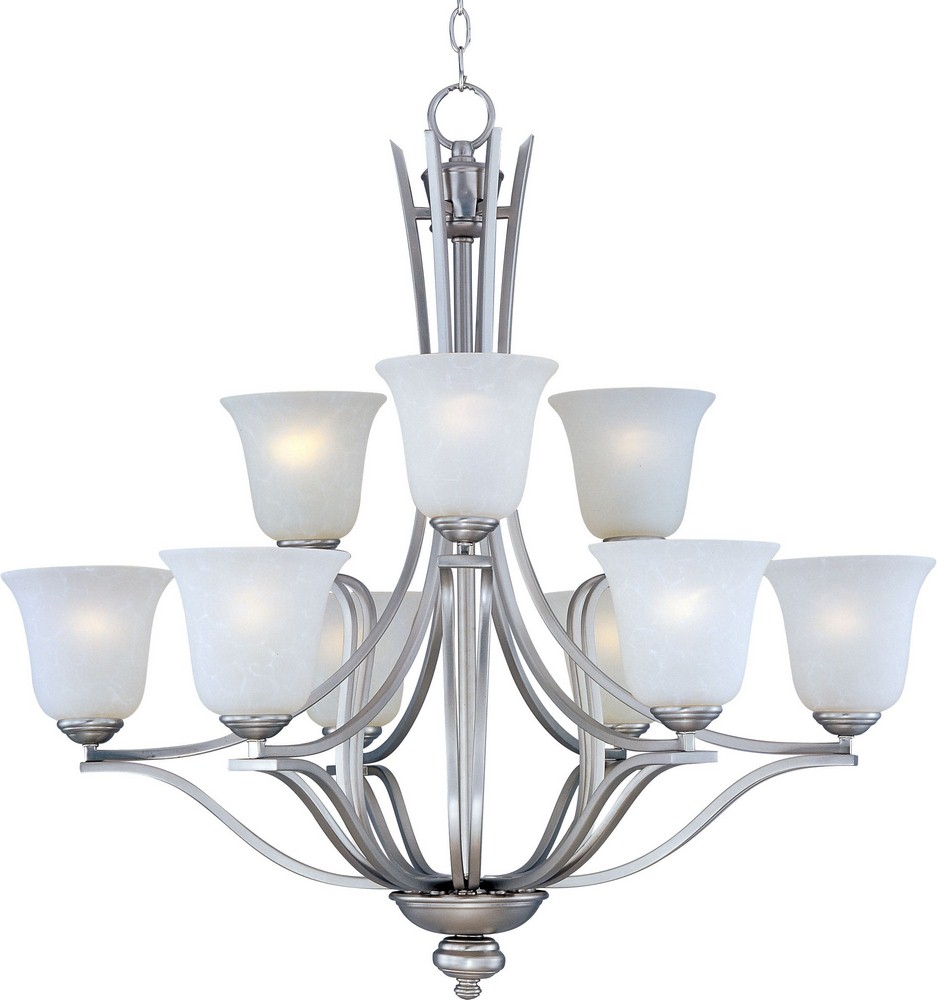 Maxim Lighting-10177ICSS-Madera - Nine Light 2-Tier Chandelier   Sand Stone Finish with Ice Glass