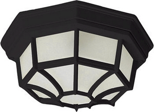 Maxim Lighting-1020BK-Crown Hill-Two Light Outdoor Flush Mount in Early American style-10.75 Inches wide by 4.75 inches high Black  White Finish with Clear Glass