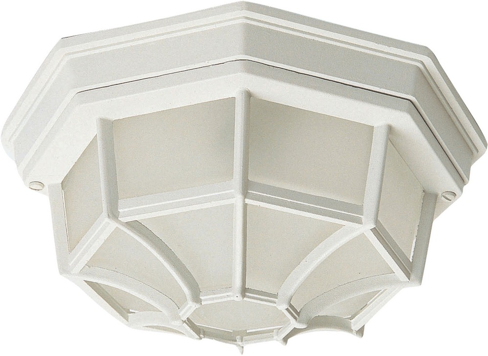 Maxim Lighting-1020WT-Crown Hill-Two Light Outdoor Flush Mount in Early American style-10.75 Inches wide by 4.75 inches high White  White Finish with Clear Glass