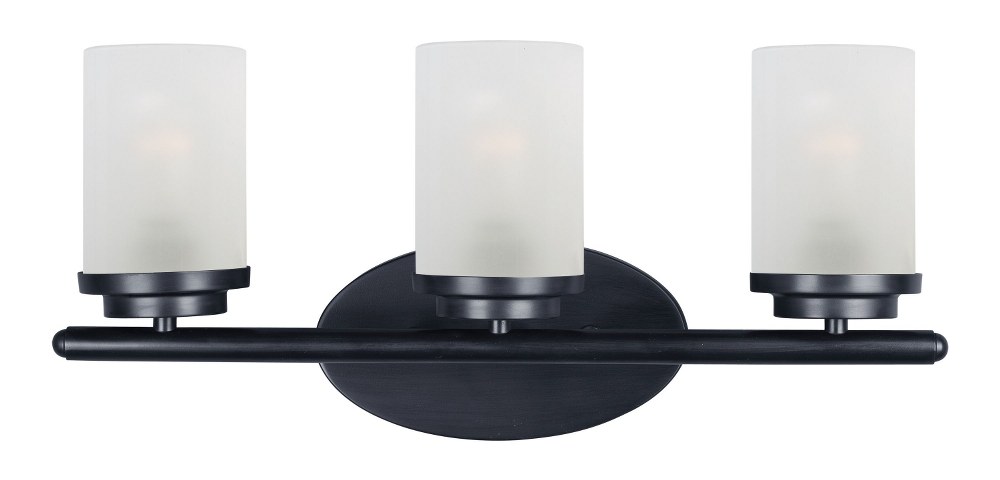 Maxim Lighting-10213FTBK-Corona - 3 Light Bath Vanity   Black Finish with Frosted Glass