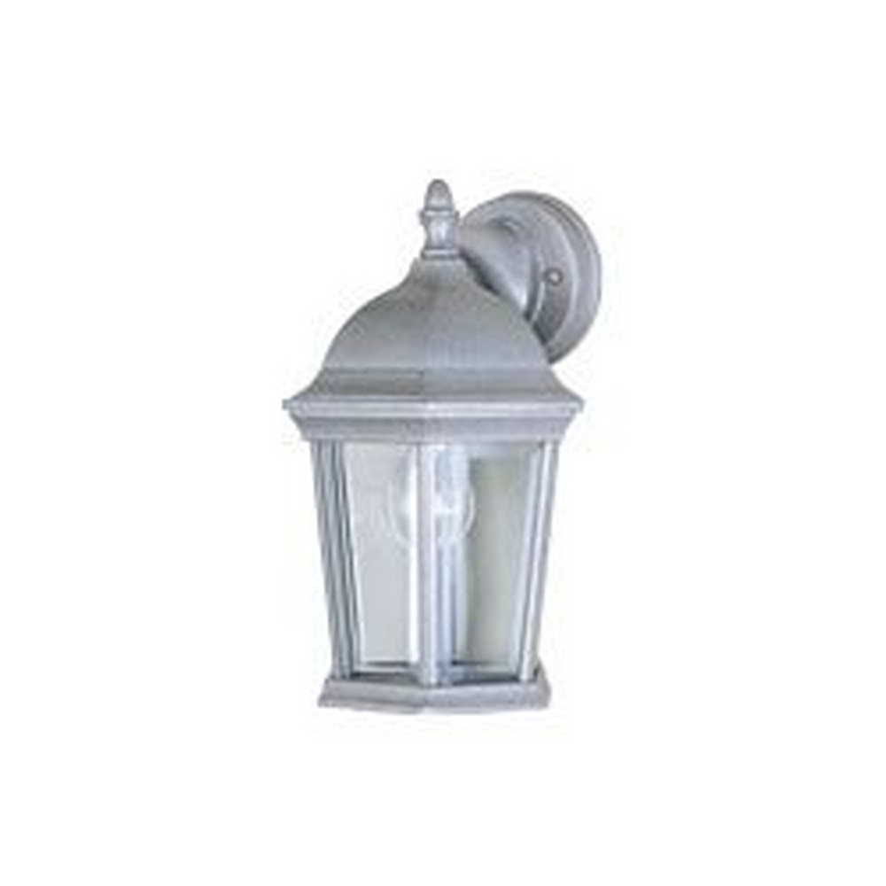 Maxim Lighting-1024PE-Cast-One Light Outdoor Wall Mount in Early American style-8 Inches wide by 12 inches high Pewter  White Finish with Clear Glass