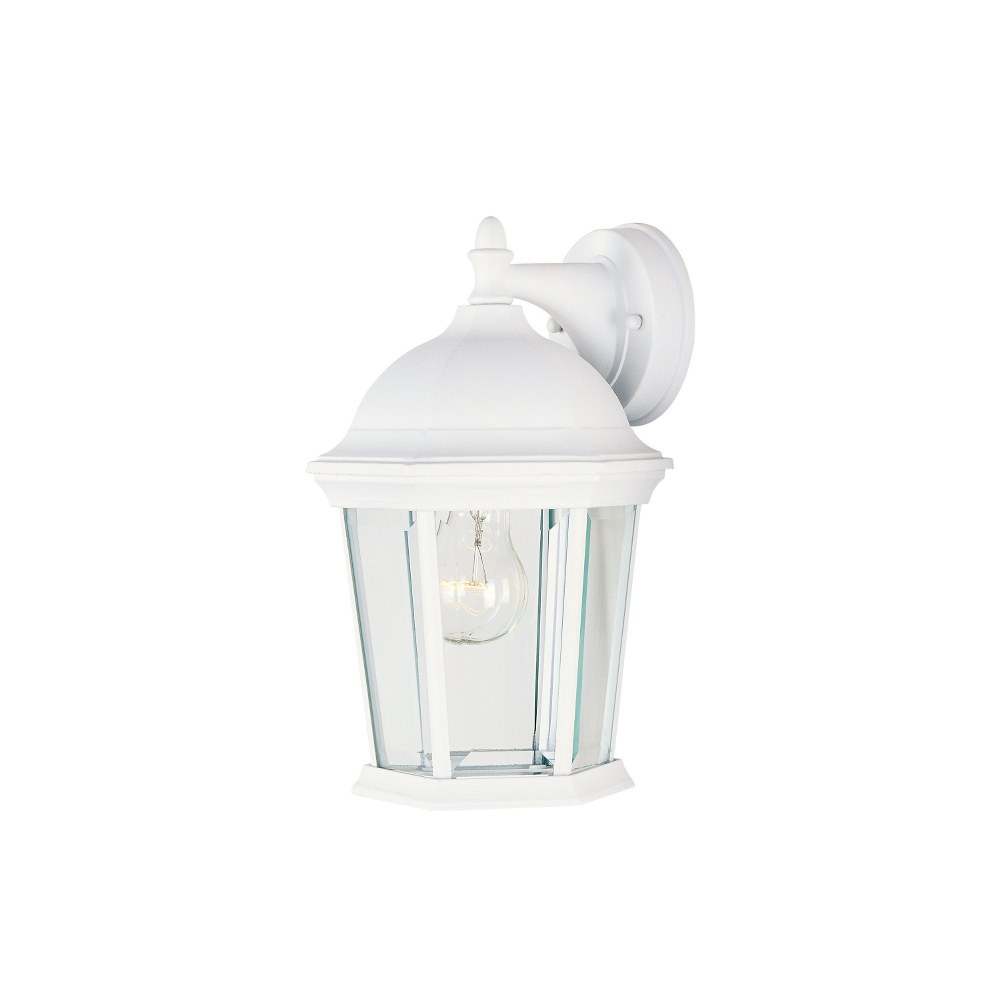 Maxim Lighting-1024WT-Cast-One Light Outdoor Wall Mount in Early American style-8 Inches wide by 12 inches high White  White Finish with Clear Glass