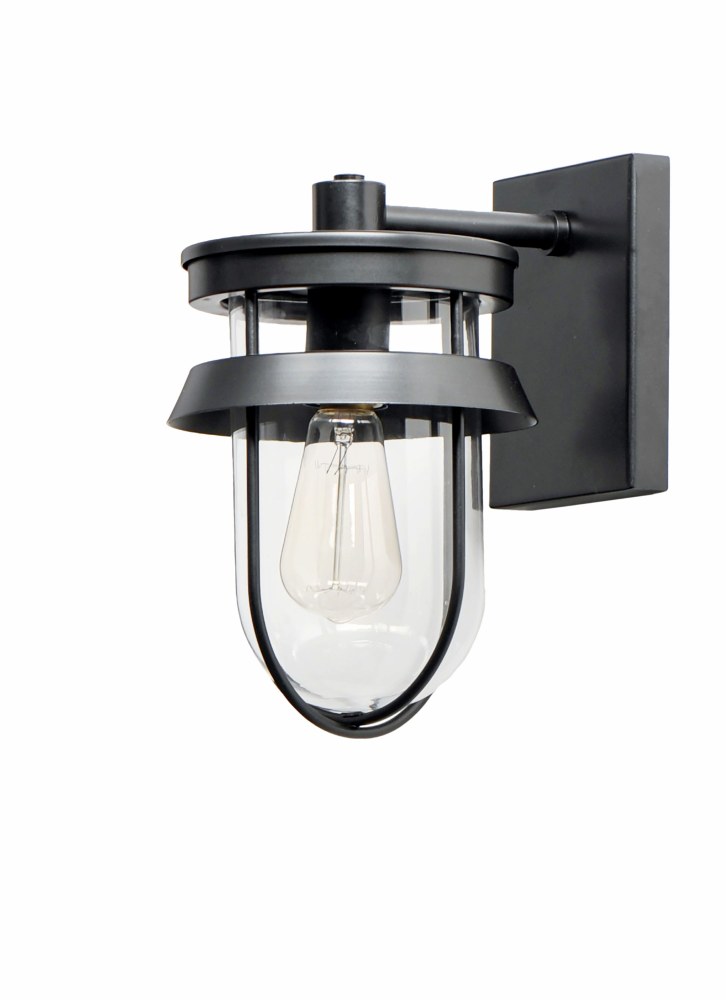 Maxim Lighting-10266CLBK-Breakwater-1 Light Outdoor Wall Sconce-6.75 Inches wide by 10.75 inches high Black  Black Finish with Clear Glass