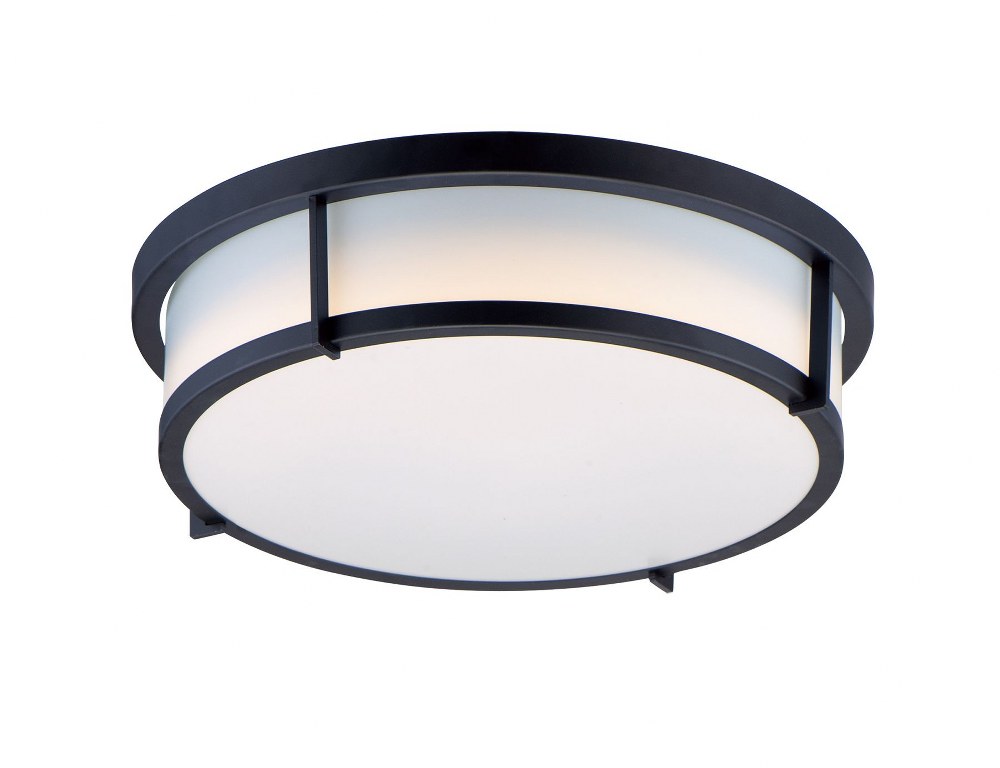 Maxim Lighting-10272WTBK-Rogue - 2 Light Flush Mount   Black Finish with White Glass