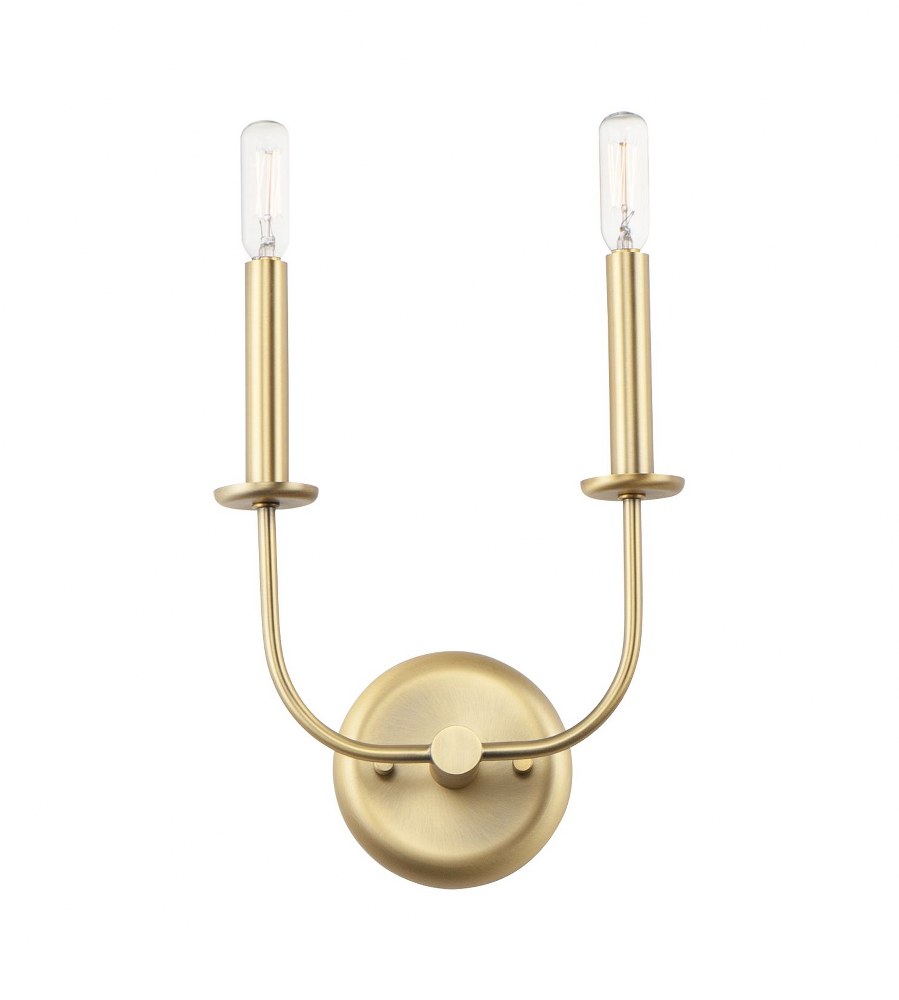 Maxim Lighting-10322SBR-Wesley-2 Light Wall Sconce-9 Inches wide by 12 inches high   Satin Brass Finish