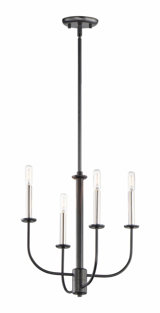 Maxim Lighting-10324BKSN-Wesley-4 Light Chandelier-16 Inches wide by 16.75 inches high   Black/Satin Nickel Finish