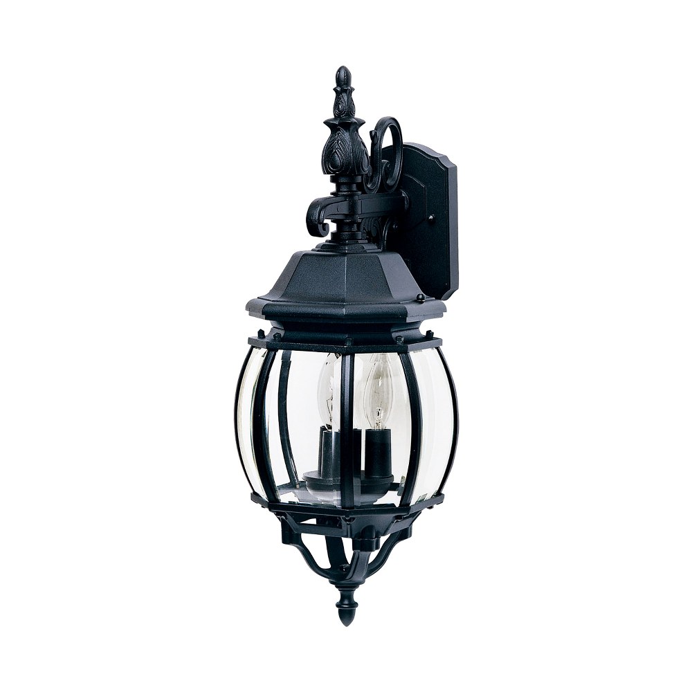 Maxim Lighting-1034BK-Crown Hill-Three Light Outdoor Wall Mount in Early American style-8 Inches wide by 23 inches high   Black Finish with Clear Glass