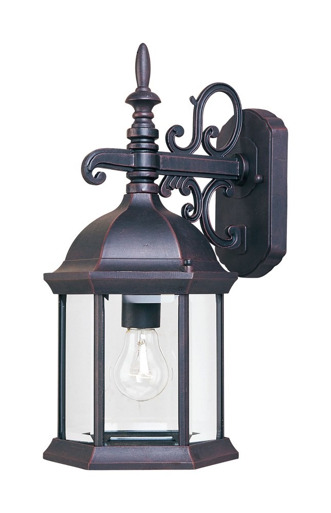 Maxim Lighting-1071CLEB-Cast-1 Light Outdoor Wall Lantern in Early American style-8 Inches wide by 16 inches high   Empire Bronze Finish with Clear Glass